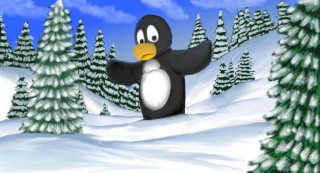 "Untitled (Tux snow forest)", by Miyagi Andel